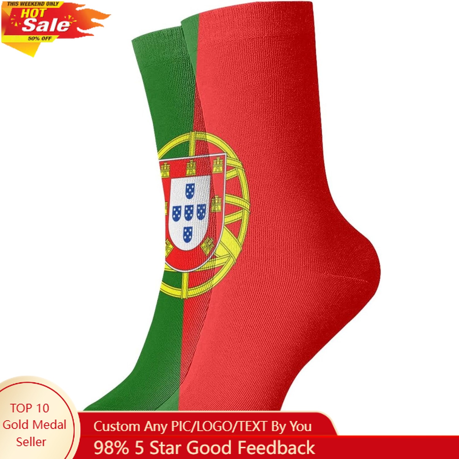 Dress Sock Men - Kaos Kaki Kasual Unisex Bermotif Bendera
